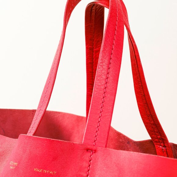 Celine 2011 Lambskin Vertical Bi-Color Cabas Hibiscus Tote Bag - Picture 7 of 13